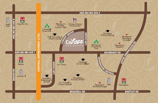 Cardiff residence Location Map