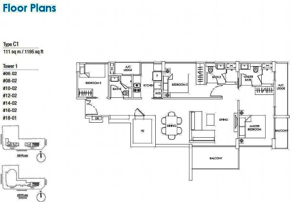 The line floor plans type C1